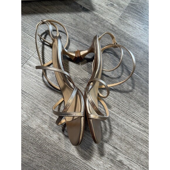 Marion Parke Women's Metallic Napa Raina Kitten Heel Strappy Rose Gold Size EU38 - Picture 5 of 11